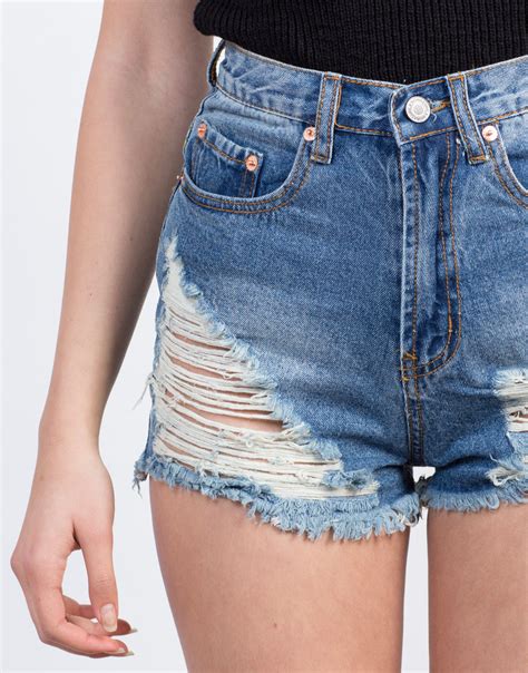 Frayed Denim Shorts 